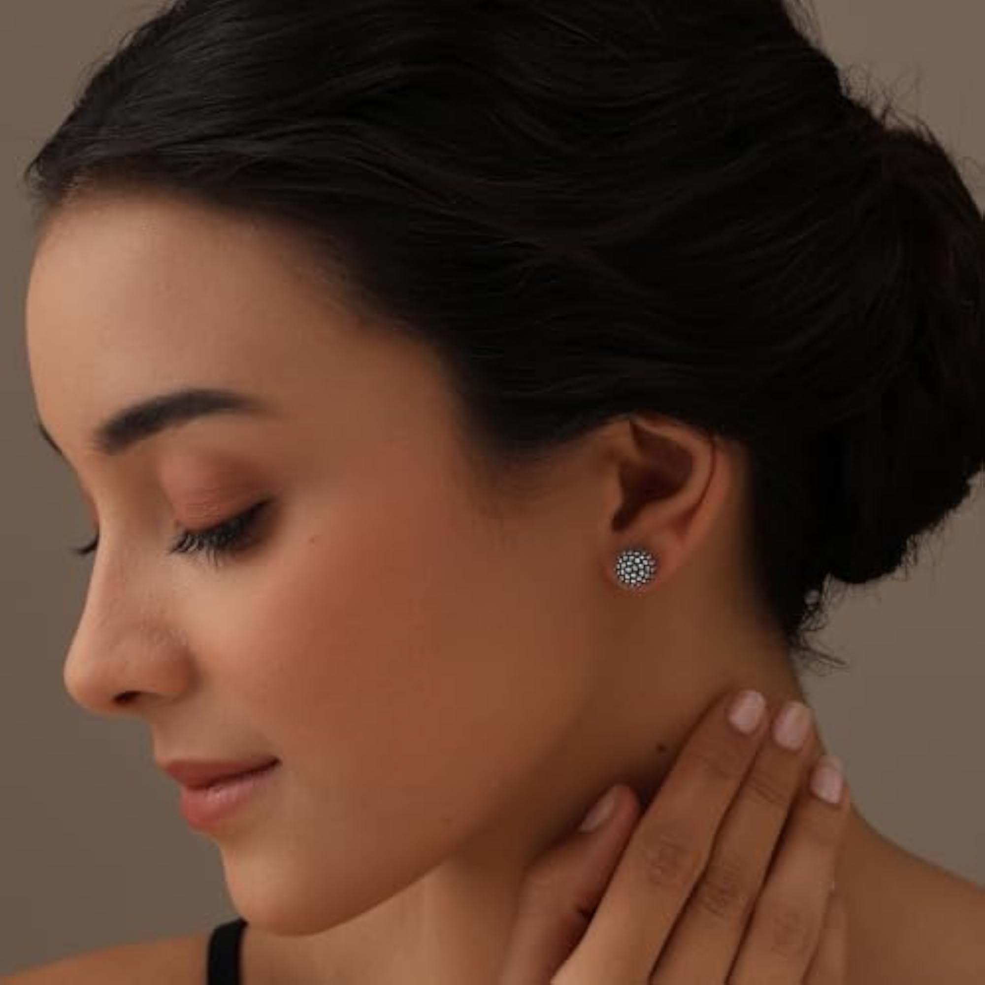 925 Sterling Silver Caviar Beaded Stud Earrings